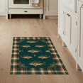 thumbnail image 1 of ODIKA 3'x5' Washable Throw Rug Cabin Bass Plaid Border Vintage Baits Lure Tackle Fish Fishing Refined for Entryway, Kitchen, Mudroom, Stain Resistant, Low Profile, Non-Slip, 1 of 7