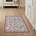 thumbnail image 1 of ODIKA 3'x5' Washable Throw Rug Classroom Scattered Writing Ribbon Teaching Pencil Schoolgirl for Entryway, Kitchen, Mudroom, Stain Resistant, Low Profile, Non-Slip, 1 of 7