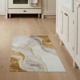 thumbnail image 1 of ODIKA 3'x5' Washable Throw Rug Cow Spotted Abstract Inspired Swirls Patchwork Bold Block Motif for Entryway, Kitchen, Mudroom, Stain Resistant, Low Profile, Non-Slip, 1 of 7