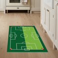 thumbnail image 1 of ODIKA 3'x5' Washable Throw Rug Doormat Field Soccer Layout Penalty Arc Motifs Themed Door Entry for Entryway, Kitchen, Mudroom, Stain Resistant, Low Profile, Non-Slip, 1 of 7