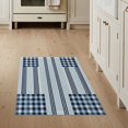 thumbnail image 1 of ODIKA 3'x5' Washable Throw Rug Farmhouse Motif Stripes Nautical Border Gingham Striped Pinstripe Playful for Entryway, Kitchen, Mudroom, Stain Resistant, Low Profile, Non-Slip, 1 of 7