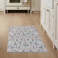 thumbnail image 1 of ODIKA 3'x5' Washable Throw Rug Floral Print Boho Daisy With Whimsical Botanical Border Flowing Dynamic for Entryway, Kitchen, Mudroom, Stain Resistant, Low Profile, Non-Slip, 1 of 7