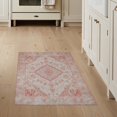 thumbnail image 1 of ODIKA 3'x5' Washable Throw Rug Hallway Vintage Wide Distressed Scroll Border Hallways Entry for Entryway, Kitchen, Mudroom, Stain Resistant, Low Profile, Non-Slip, 1 of 7