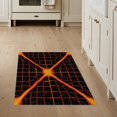 thumbnail image 1 of ODIKA 3'x5' Washable Throw Rug Illusion Cracked Abstract Grid Flow Molten Border Volcanic Optical Refined for Entryway, Kitchen, Mudroom, Stain Resistant, Low Profile, Non-Slip, 1 of 7