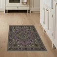 thumbnail image 1 of ODIKA 3'x5' Washable Throw Rug Insect Mystical Gothic Scroll Border Moth Boho Witchy Vintage Refined Structured for Entryway, Kitchen, Mudroom, Stain Resistant, Low Profile, Non-Slip, 1 of 7