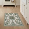 thumbnail image 1 of ODIKA 3'x5' Washable Throw Rug Long Sage Nostalgic Avian Botanical Repeating Motifs Bathroom for Entryway, Kitchen, Mudroom, Stain Resistant, Low Profile, Non-Slip, 1 of 7