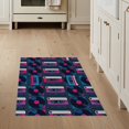 thumbnail image 1 of ODIKA 3'x5' Washable Throw Rug Personalized Kpop Record Player Themed Music Cassette Movie Theater for Entryway, Kitchen, Mudroom, Stain Resistant, Low Profile, Non-Slip, 1 of 7