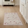 thumbnail image 1 of ODIKA 3'x5' Washable Throw Rug Pink Bedside Bud Details Tug Dorm Rig Shack Students for Entryway, Kitchen, Mudroom, Stain Resistant, Low Profile, Non-Slip, 1 of 7