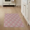 thumbnail image 1 of ODIKA 3'x5' Washable Throw Rug Pink Intersections Trellis Trailing Florals for Entryway, Kitchen, Mudroom, Stain Resistant, Low Profile, Non-Slip, 1 of 7