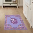 thumbnail image 1 of ODIKA 3'x5' Washable Throw Rug Pink Pastel Stars Border Ombre Gradient Watercolor Large Unicorn Refined for Entryway, Kitchen, Mudroom, Stain Resistant, Low Profile, Non-Slip, 1 of 7