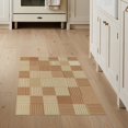 thumbnail image 1 of ODIKA 3'x5' Washable Throw Rug Rag Layered Checkered Boho Striped Mosaic Farmhouse Vintage Frame for Entryway, Kitchen, Mudroom, Stain Resistant, Low Profile, Non-Slip, 1 of 7
