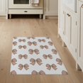 thumbnail image 1 of ODIKA 3'x5' Washable Throw Rug Retro Pink Bowknot Cream Striped Short Haired Bows Shaped for Entryway, Kitchen, Mudroom, Stain Resistant, Low Profile, Non-Slip, 1 of 7