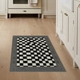 thumbnail image 1 of ODIKA 3'x5' Washable Throw Rug Stain Resistant, Low Profile, Non-Slip Alfombras Contemporary Border Frame Balanced Grid Para for Entryway, Kitchen, Mudroom, 1 of 7