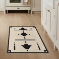 thumbnail image 1 of ODIKA 3'x5' Washable Throw Rug Stain Resistant, Low Profile, Non-Slip Beige Black Geometric Symmetry Accent Design Elegant Contrast with Bold for Entryway, Kitchen, Mudroom, 1 of 7