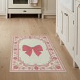 thumbnail image 1 of ODIKA 3'x5' Washable Throw Rug Stain Resistant, Low Profile, Non-Slip Bowknot Pink Coquette Centered Ribbon Short Haired Bows for Entryway, Kitchen, Mudroom, 1 of 7