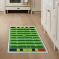thumbnail image 1 of ODIKA 3'x5' Washable Throw Rug Stain Resistant, Low Profile, Non-Slip Football Lines Stripes Theme Stadium Goal Posts Markers Field Flowing for Entryway, Kitchen, Mudroom, 1 of 7