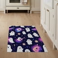thumbnail image 1 of ODIKA 3'x5' Washable Throw Rug Stain Resistant, Low Profile, Non-Slip Ghost Guitar Halloween Kawaii Cartoon Glitter Stars Faces Motif for Entryway, Kitchen, Mudroom, 1 of 7