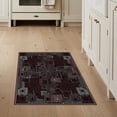 thumbnail image 1 of ODIKA 3'x5' Washable Throw Rug Stain Resistant, Low Profile, Non-Slip Mens Web Men Abstract Maze Motifs Graphic Panel Border Webs Wevs for Entryway, Kitchen, Mudroom, 1 of 7