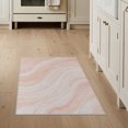 thumbnail image 1 of ODIKA 3'x5' Washable Throw Rug Stain Resistant, Low Profile, Non-Slip Peach Peachy Veined Contemporary Ombre Fluid Gradient Movement for Entryway, Kitchen, Mudroom, 1 of 7