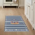 thumbnail image 1 of ODIKA 3'x5' Washable Throw Rug Stain Resistant, Low Profile, Non-Slip Striped Marine Coral Reef Seashell Border Starfish Motifs Nautical Flowing for Entryway, Kitchen, Mudroom, 1 of 7