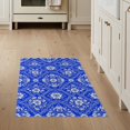 thumbnail image 1 of ODIKA 3'x5' Washable Throw Rug Stain Resistant, Low Profile, Non-Slip Toile Porcelain Interlocking Lattice Field Chinoiserie Botanical Refined for Entryway, Kitchen, Mudroom, 1 of 7