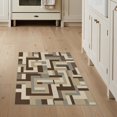 thumbnail image 1 of ODIKA 3'x5' Washable Throw Rug Stain Resistant, Low Profile, Non-Slip Transitional Blocks Contemporary Minimalist Maze Brushstroke Abstract Flowing for Entryway, Kitchen, Mudroom, 1 of 7