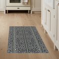 thumbnail image 1 of ODIKA 3'x5' Washable Throw Rug Stripes Geometric Layering Interlocking Doormat Under Door Bold Playful for Entryway, Kitchen, Mudroom, Stain Resistant, Low Profile, Non-Slip, 1 of 7