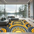 thumbnail image 1 of ODIKA 3'x5' Machine Washable Non-Slip Area Rug, 70s Mustard Yellow High Traffic Rug, Yellow, 956409, 1 of 7