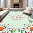 thumbnail image 1 of ODIKA 3'x5' Machine Washable Non-Slip Area Rug, ABC Learning with Enchanting Forest Wildlife Design High Traffic Rug with Pad, Light Green, 696331, 1 of 8