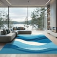 thumbnail image 1 of ODIKA 3'x5' Machine Washable Non-Slip Area Rug, Abstract Blue High Traffic Rug, Blue, 1050059, 1 of 7