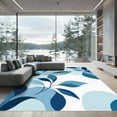 thumbnail image 1 of ODIKA 3'x5' Machine Washable Non-Slip Area Rug, Abstract Blue High Traffic Rug, Blue, 1099351, 1 of 7