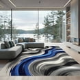 thumbnail image 1 of ODIKA 3'x5' Machine Washable Non-Slip Area Rug, Abstract Blue High Traffic Rug, Blue, 956060, 1 of 7