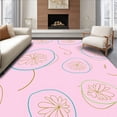 thumbnail image 1 of ODIKA 3'x5' Machine Washable Non-Slip Area Rug, Abstract Dandelion Wishes Interlocking Swirl Modern Nature Inspired Motifs High Traffic Rug, Pink, 715598, 1 of 7