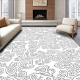 thumbnail image 1 of ODIKA 3'x5' Machine Washable Non-Slip Area Rug, Abstract Elephant Mosaic with Spiraling Christmas High Traffic Rug, Black, 742362, 1 of 7