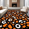 thumbnail image 1 of ODIKA 3'x5' Machine Washable Non-Slip Area Rug, Abstract Ink Splash Form Contemporary Art High Traffic Rug, Black, 544415, 1 of 7