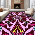 thumbnail image 1 of ODIKA 3'x5' Machine Washable Non-Slip Area Rug, Abstract Kaleidoscope Design with Bohemian Flair High Traffic Rug, Brown, 492516, 1 of 7