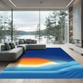 thumbnail image 1 of ODIKA 3'x5' Machine Washable Non-Slip Area Rug, Abstract Navy Blue High Traffic Rug, Blue, 1067589, 1 of 7