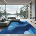 thumbnail image 1 of ODIKA 3x5 Machine Washable Non-Slip Area Rug, Abstract Navy Blue High Traffic Rug, Blue, 1069998, 1 of 7