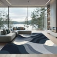 thumbnail image 1 of ODIKA 3'x5' Machine Washable Non-Slip Area Rug, Abstract Navy High Traffic Rug with Pad, Blue, 1055743, 1 of 8