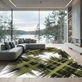 thumbnail image 1 of ODIKA 3'x5' Machine Washable Non-Slip Area Rug, Abstract Olive Green High Traffic Rug, Green, 1284501, 1 of 7