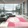 thumbnail image 1 of ODIKA 3'x5' Machine Washable Non-Slip Area Rug, Abstract Pink High Traffic Rug with Pad, Pink, 1058498, 1 of 8