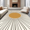 thumbnail image 1 of ODIKA 3'x5' Machine Washable Non-Slip Area Rug, Abstract Sunburst Medallion with Radiant Motifs High Traffic Rug, White, 449907, 1 of 7
