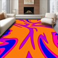 thumbnail image 1 of ODIKA 3'x5' Machine Washable Non-Slip Area Rug, Abstract Sunburst Waves with Modern Art Influence High Traffic Rug with Pad, Orange, 527319, 1 of 8