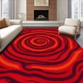 thumbnail image 1 of ODIKA 3'x5' Machine Washable Non-Slip Area Rug, Abstract Swirl Vortex Design with Contemporary Artistic High Traffic Rug, Red, 475045, 1 of 5