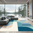 thumbnail image 1 of ODIKA 3'x5' Machine Washable Non-Slip Area Rug, Abstract Teal High Traffic Rug, Blue, 1050054, 1 of 7