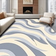 thumbnail image 1 of ODIKA 3'x5' Machine Washable Non-Slip Area Rug, Abstract Waveforms with Monochrome Contrast and Fluid Edges High Traffic Rug, Gray, 463913, 1 of 5