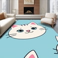 thumbnail image 1 of ODIKA 3'x5' Machine Washable Non-Slip Area Rug, Adorable Kitten Face Latch Hook Kit with Pre Printed Canvas High Traffic Rug, Blue, 726713, 1 of 7