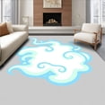 thumbnail image 1 of ODIKA 3'x5' Machine Washable Non-Slip Area Rug, Airy Vapor Fantasy Imagination Magical Accent High Traffic Rug with Pad, White, 720064, 1 of 8