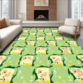 thumbnail image 1 of ODIKA 3'x5' Machine Washable Non-Slip Area Rug, Alphabet Adventure with Whimsical Animal Letters High Traffic Rug, Green, 687625, 1 of 7