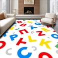 thumbnail image 1 of ODIKA 3'x5' Machine Washable Non-Slip Area Rug, Alphabet Learning Discovery with Educational Letter Recognition Design High Traffic Rug with Pad, Red, 695901, 1 of 8